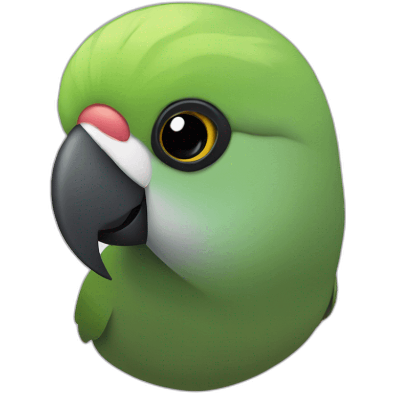 Lovebird masked with black head emoji