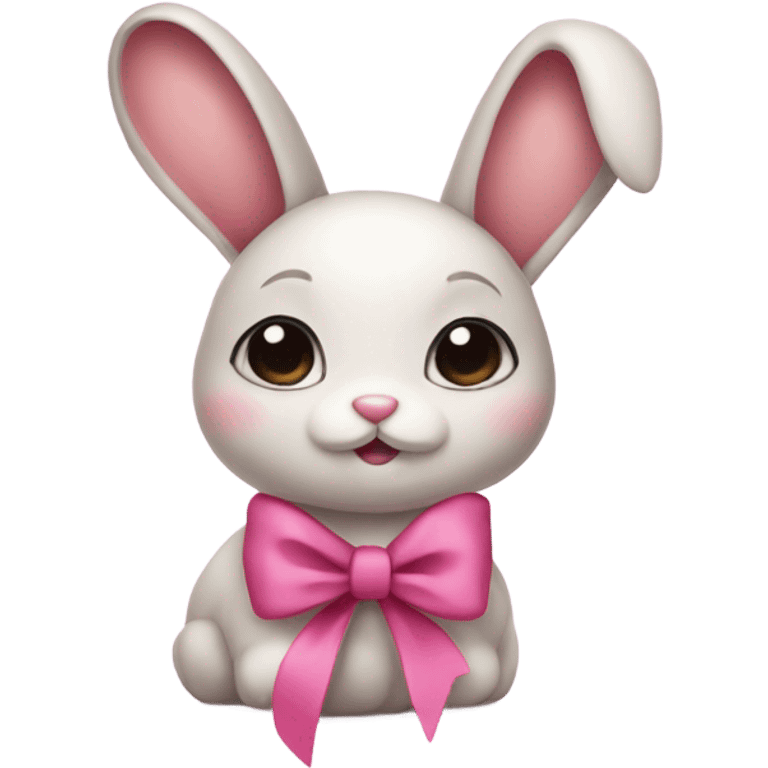 Cute Bunnie with a pink bow emoji