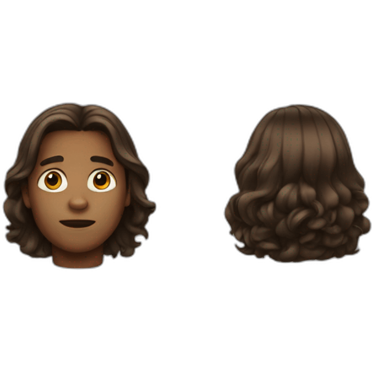 Long hair brown boy emoji