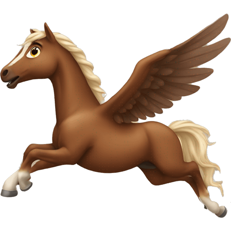 Flying brown Pegasus emoji