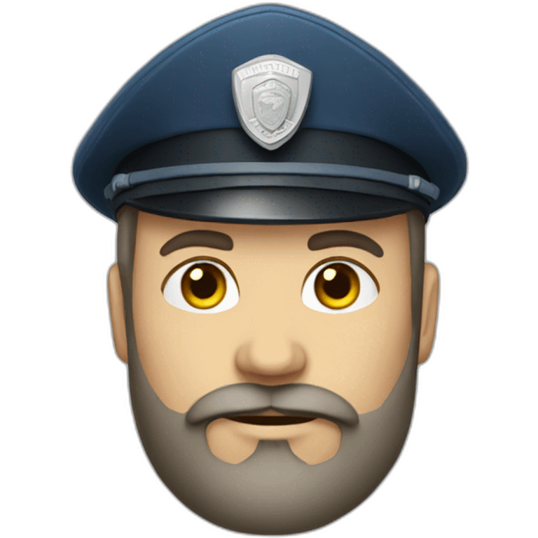 Ukrainian policeman with a medium beard emoji