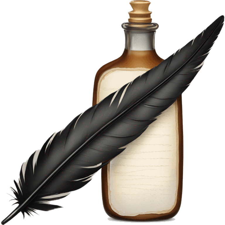 a feather quill and ink bottle emoji