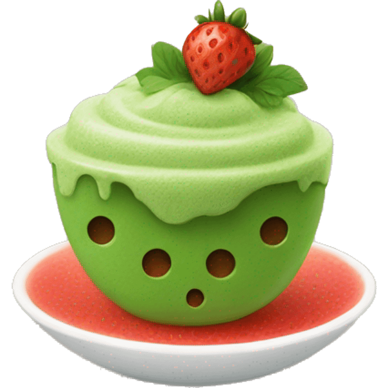 Strawberry matcha emoji