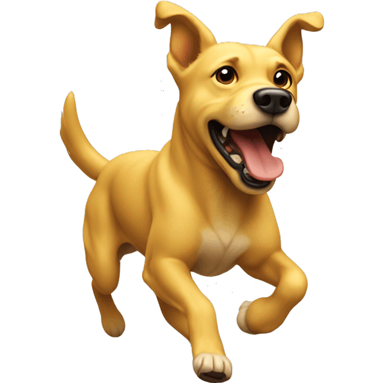 Yellow dog running emoji