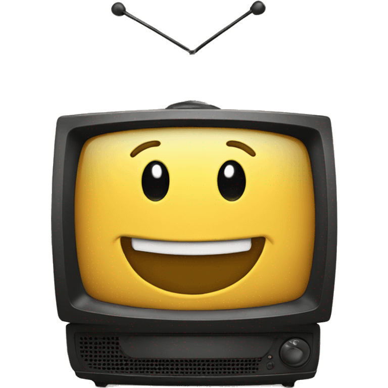 TV WITH BIG SMILE WITH ANTENNAS emoji