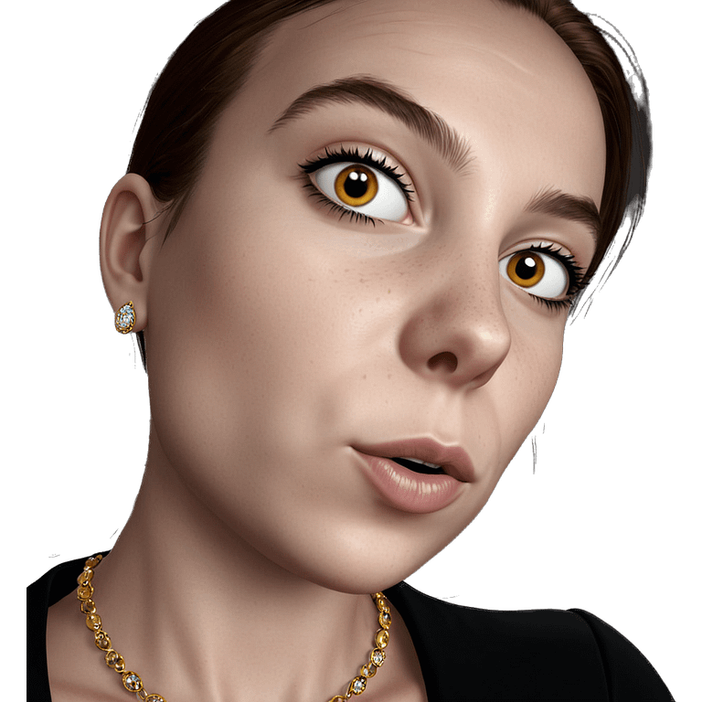 freckled girl with jewelry emoji