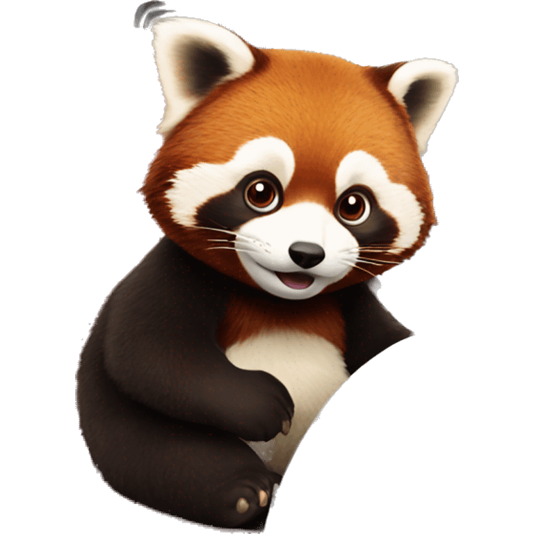 red panda driving a train emoji