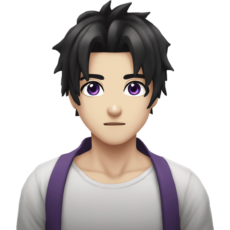 Gojo purple eyes Anime black_hair emoji