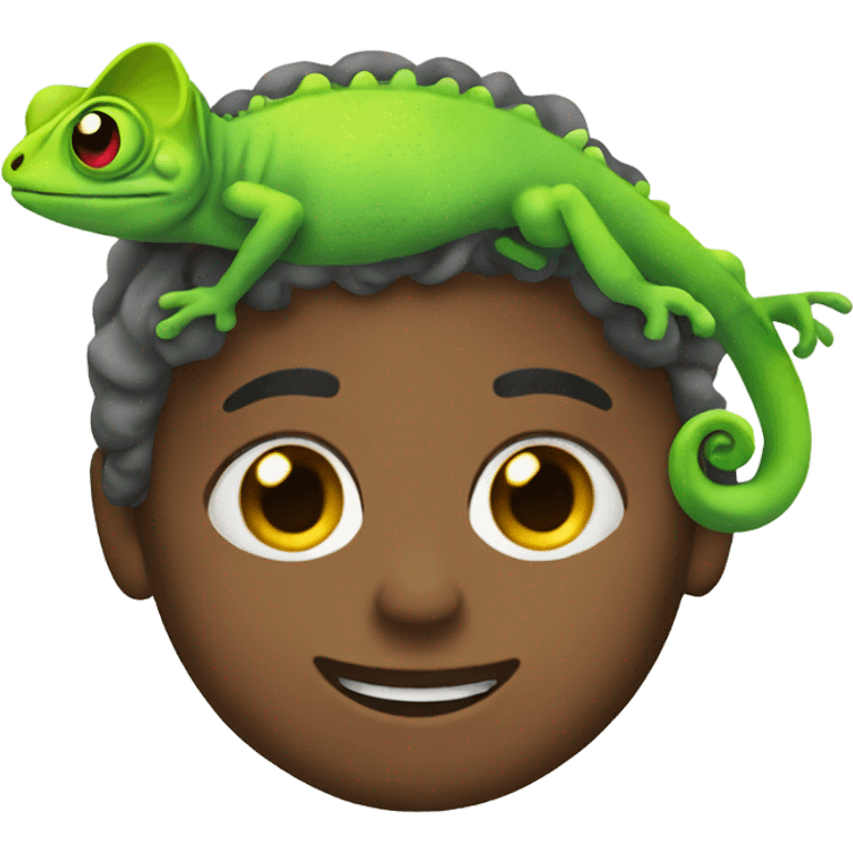 A kid as a chameleon  emoji