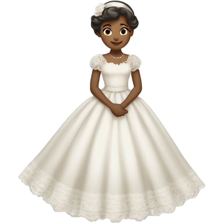 White Vintage classy girl emoji