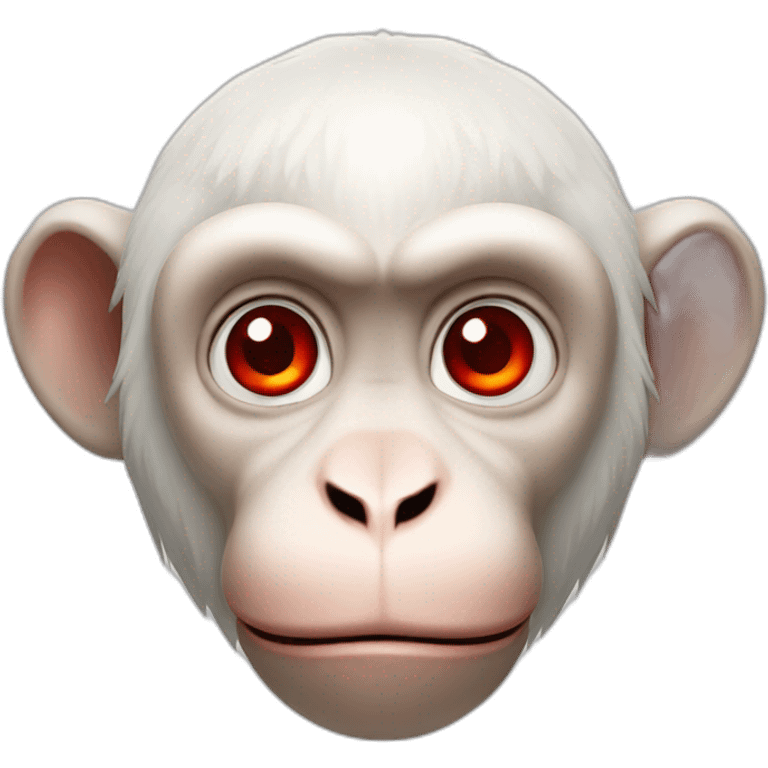 White macaque with red eyes emoji