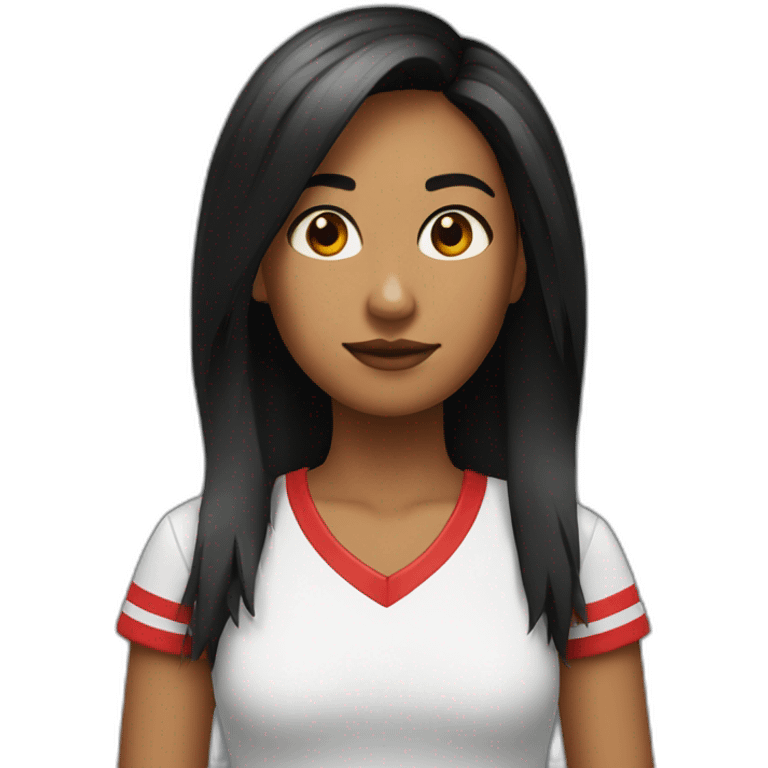 Chica pelo corto negro y rojo emoji