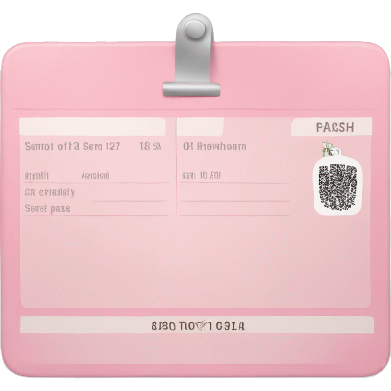 Light pink boarding pass  emoji