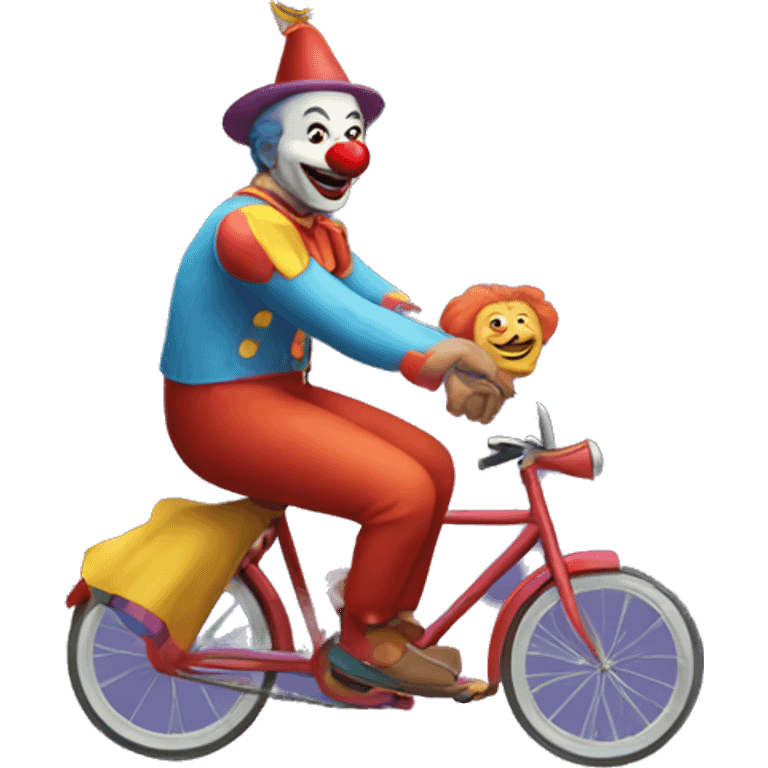 Clown riding bike  emoji