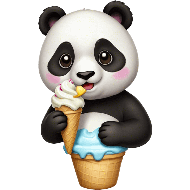 Panda eating ice cream emoji