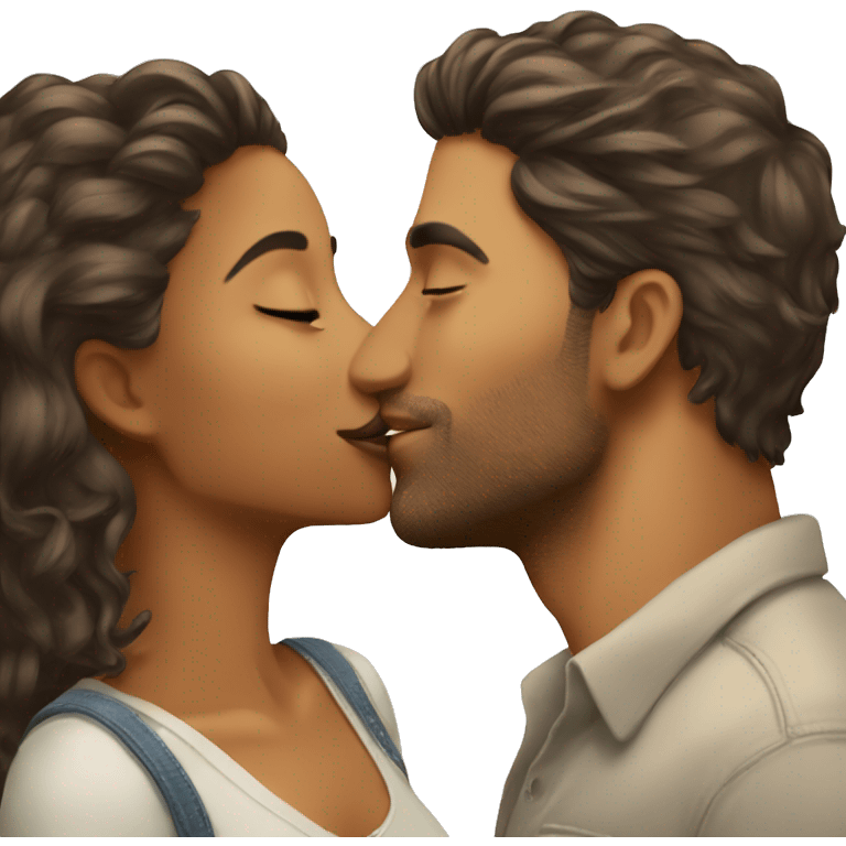 pretty girl kissing a handsome man emoji