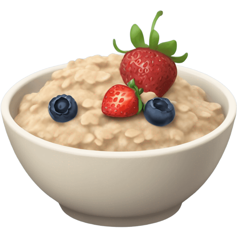 Bowl of oatmeal with berries emoji