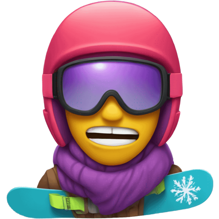 Grimace snowboarding emoji