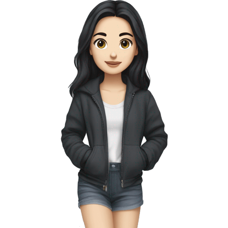 Hania amir, teen, full body, aesthetic, well detailed, black hair emoji