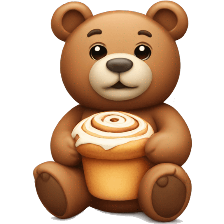 teddy bear with cinnamon roll emoji