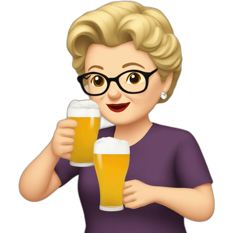 Jessica Fletcher drinking beer emoji