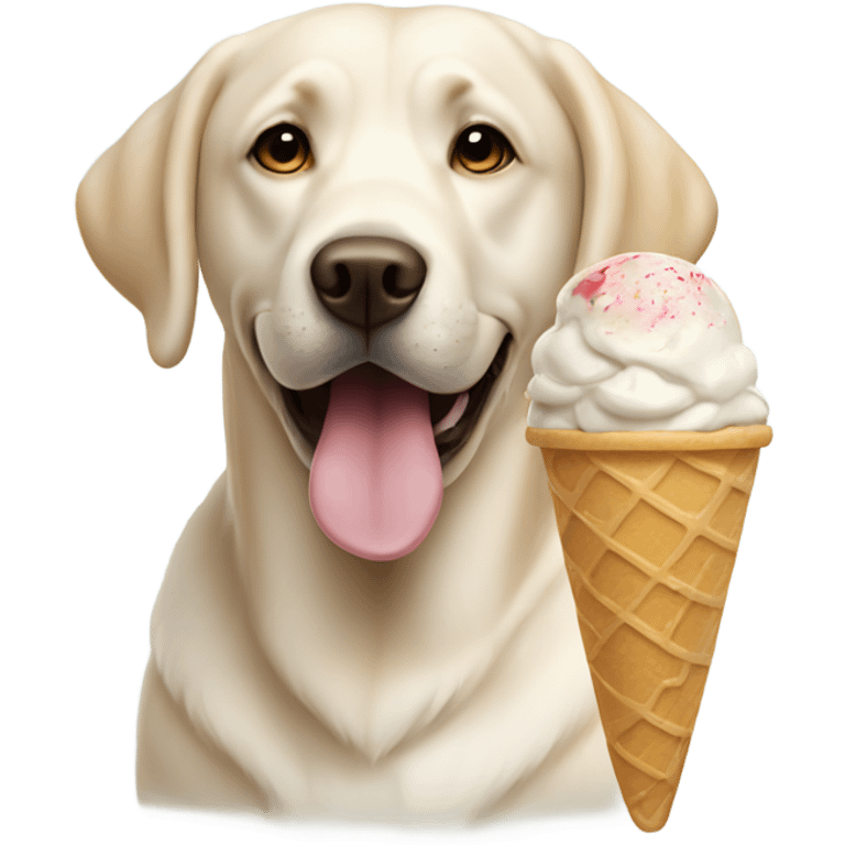 Labrador eating ice cream emoji