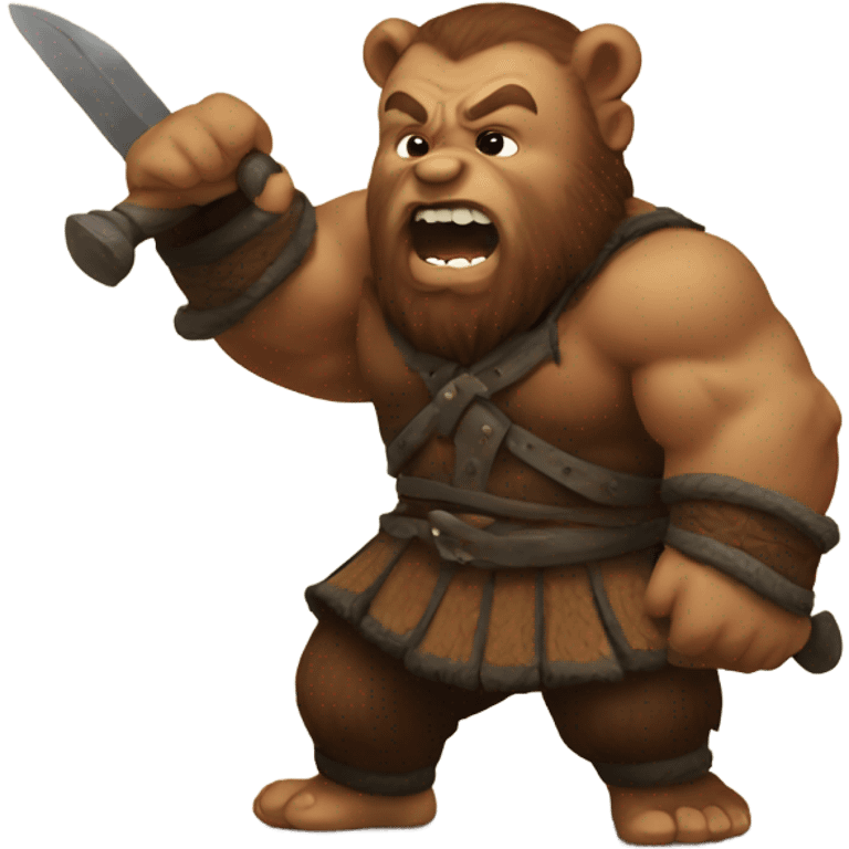 Dwarf fighting a bear emoji