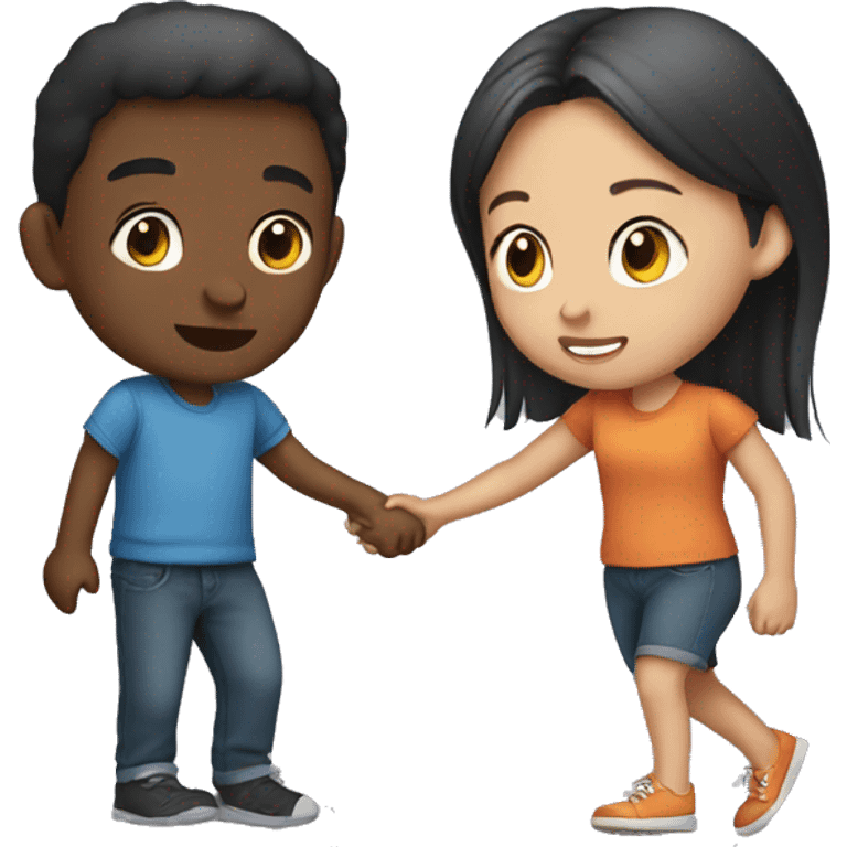 Girl pushing a boy  emoji