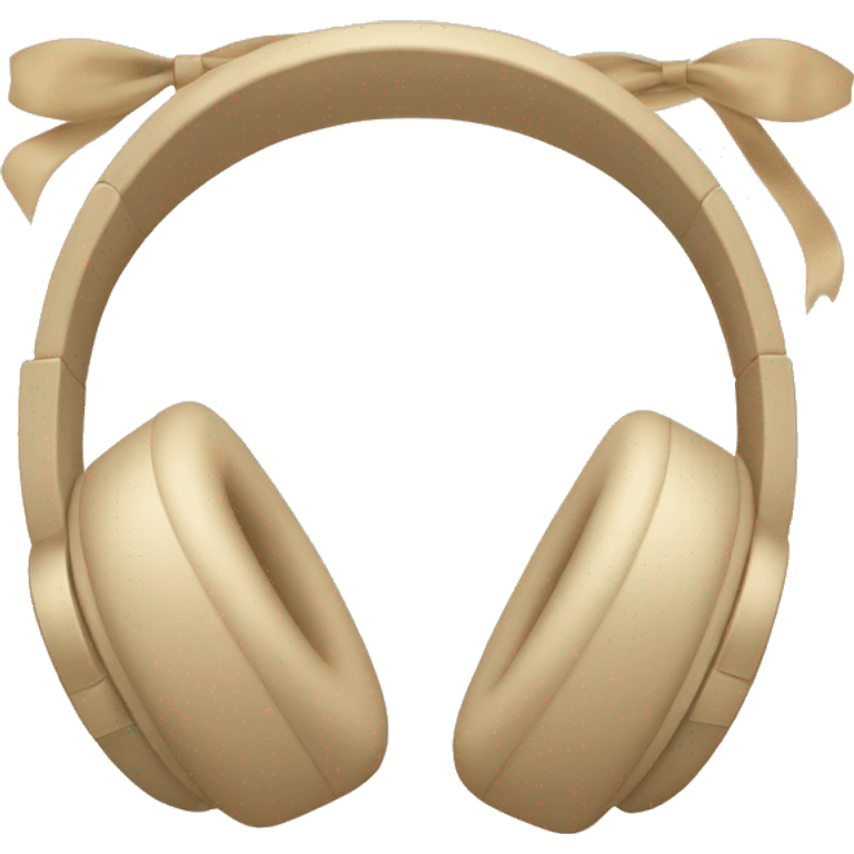 beige apple headphones with beige bows emoji