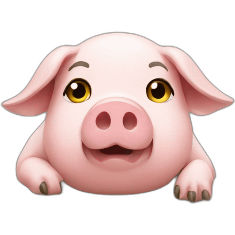 pig working on pc emoji