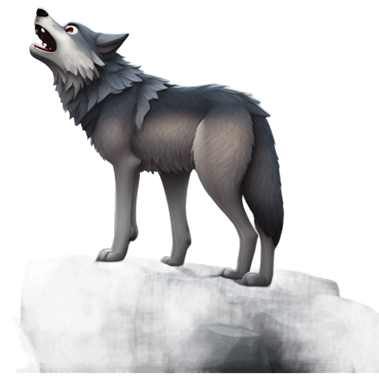 Wolf howling to the moon emoji