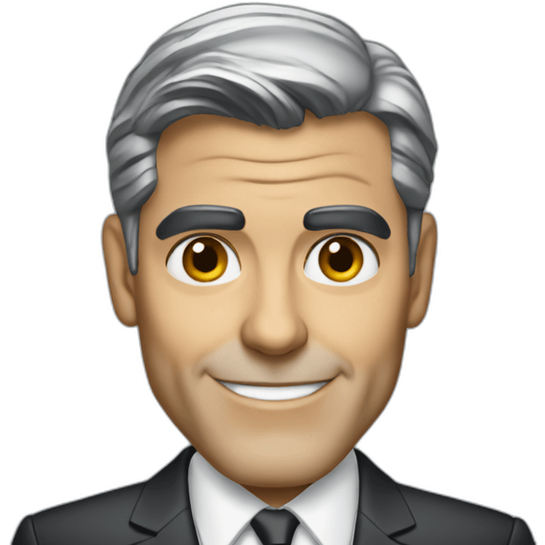 george clooney cartoon wearing suit emoji