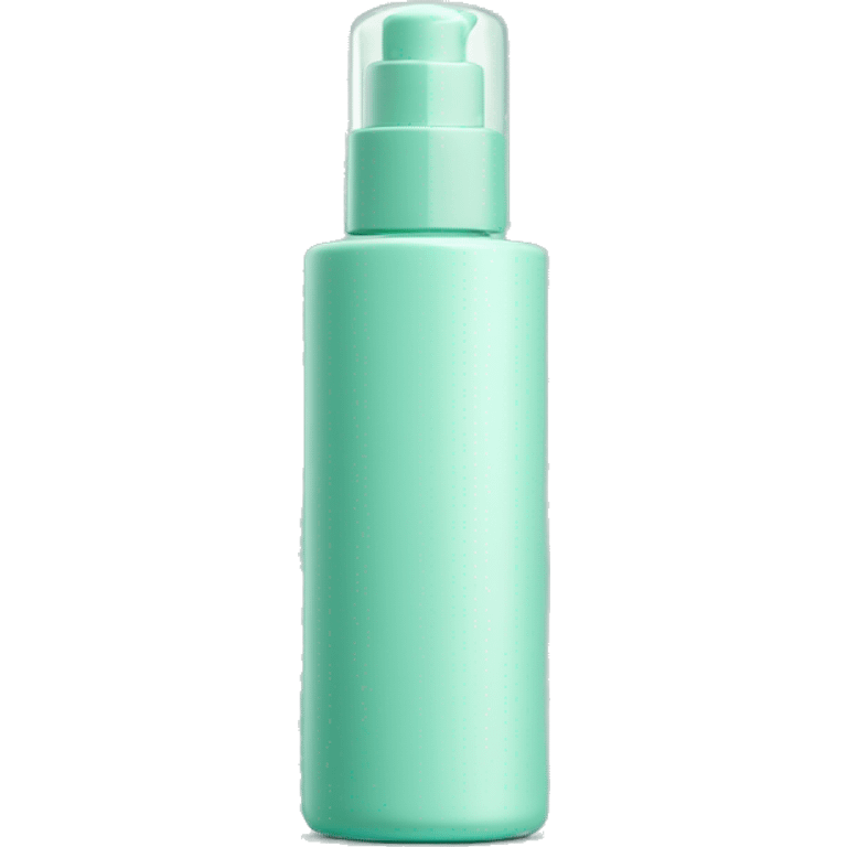 Turquoise pastel Green cosmetic bottle with pump all one colour and matte  emoji