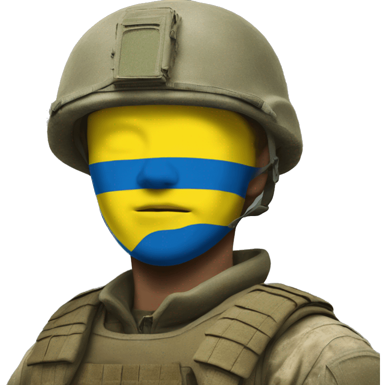 ukranian flag as ukrainian soilder emoji