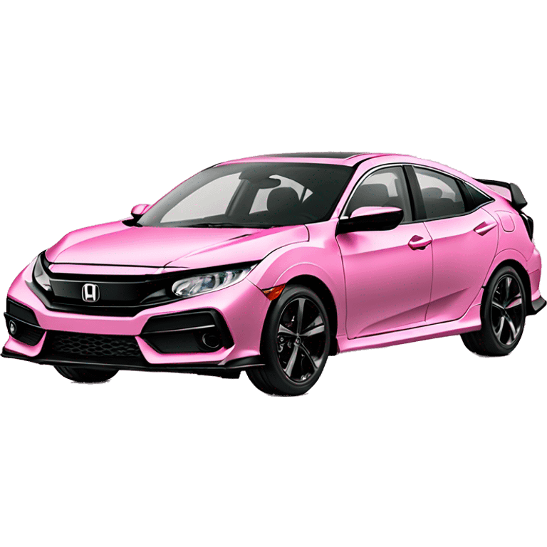 Honda civic 2023 pink with headlights with hearts  emoji