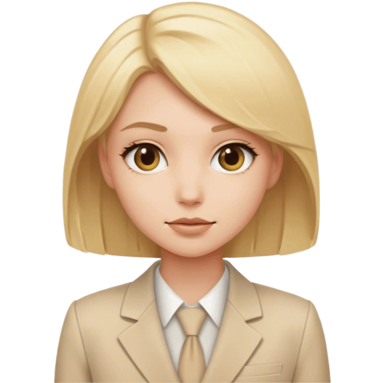 Blond girl beige suit emoji