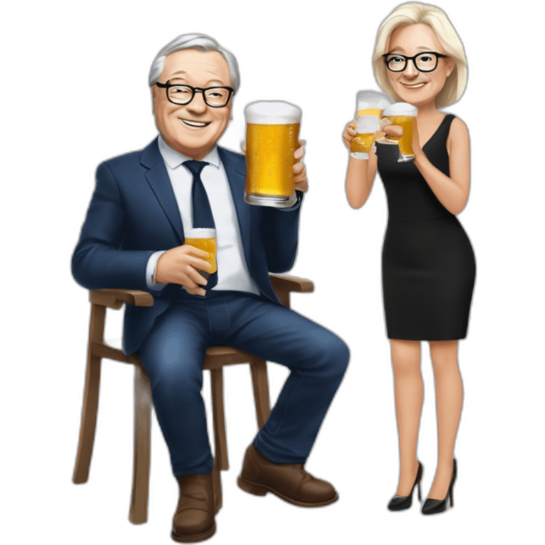 Jean Marie Lepen drink beer with blac pepole emoji