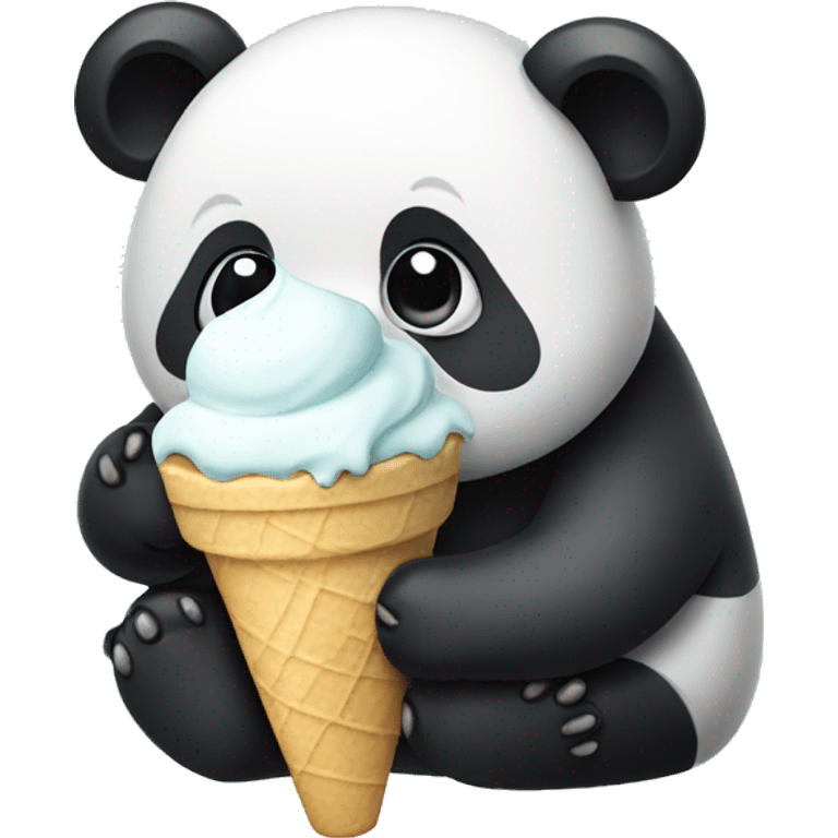 Panda eating ice cream emoji