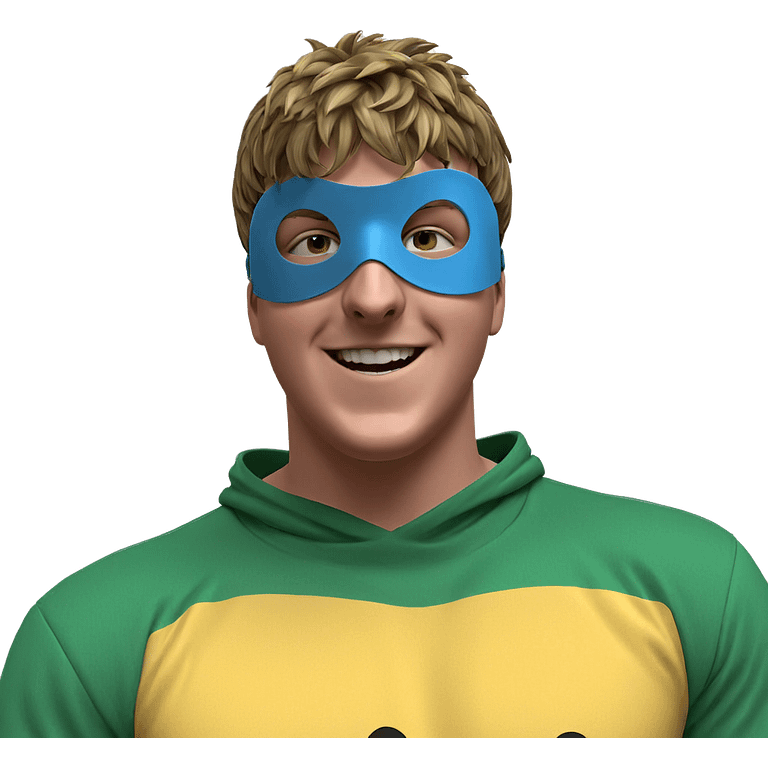 masked boy with a smile emoji