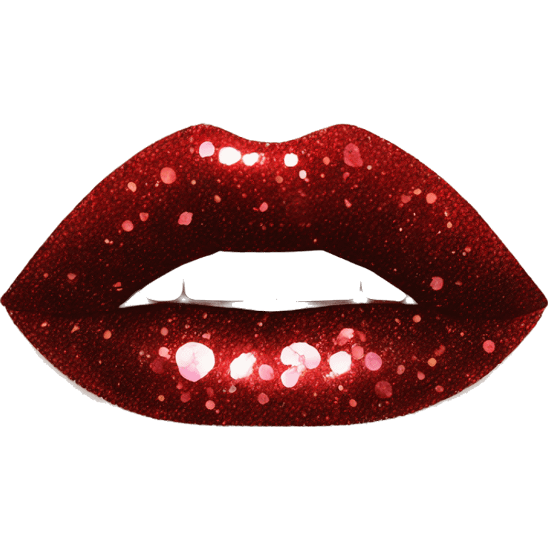 Red ombre lip gloss with a lot of glitter black outline emoji