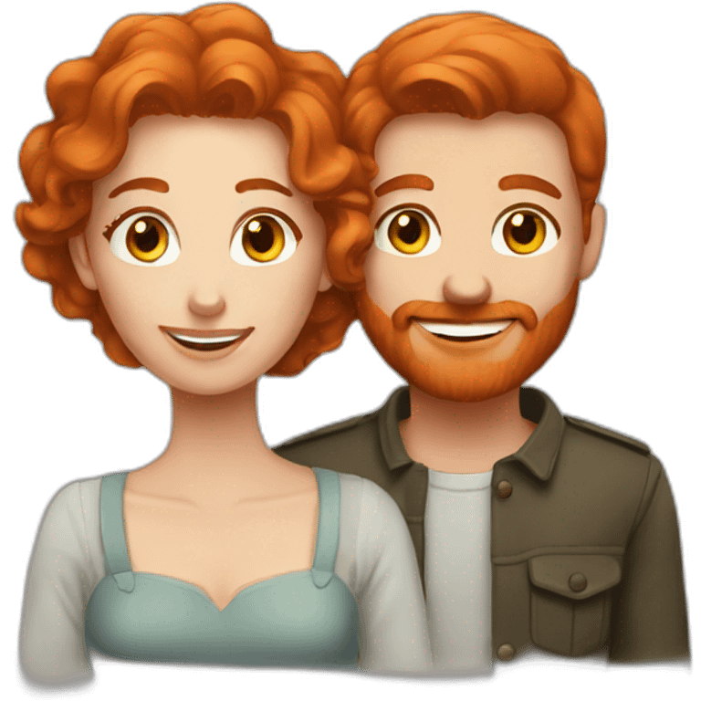 redhead couple emoji