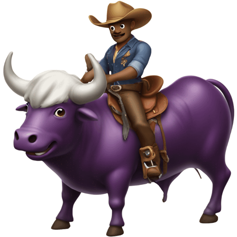 Egg plant bull riding  emoji