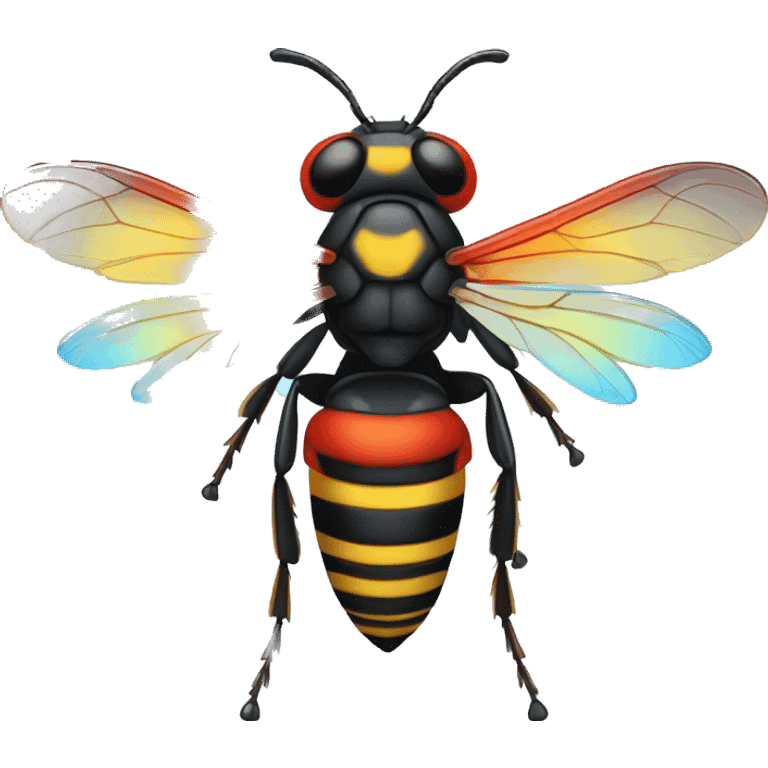 German black red yellow Wasp blue iridescent wings emoji