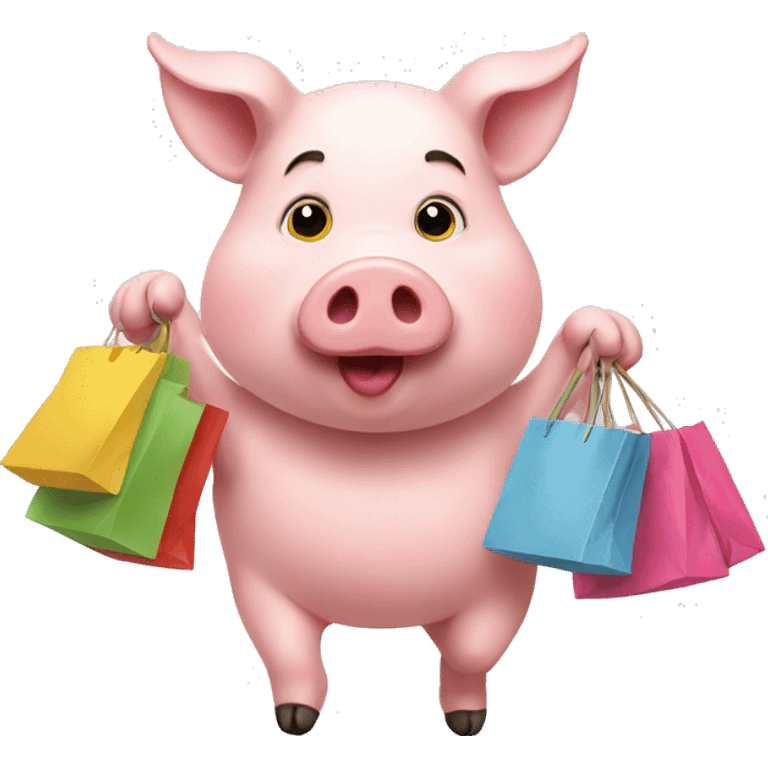 Pig going shopping  emoji