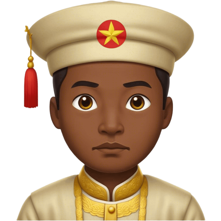 Cinematic Realistic Ho Chi Minh Portrait Emoji, depicted as a determined revolutionary leader in traditional attire with a humble expression, rendered with lifelike textures and soft natural lighting that captures his enduring legacy. emoji