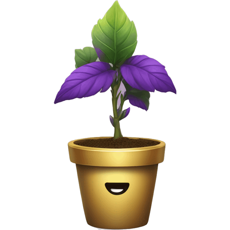 plant of growth with party decor of purple and gold colors emoji