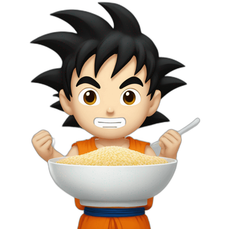 Son Goku eat rice emoji