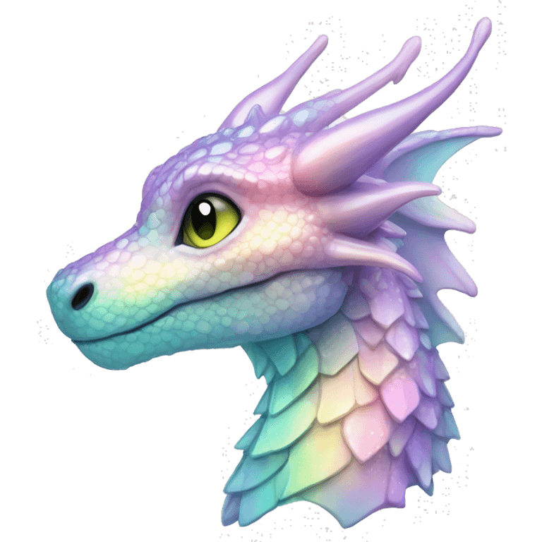 Sparkly glossy Pastel iridescent glass dragon emoji