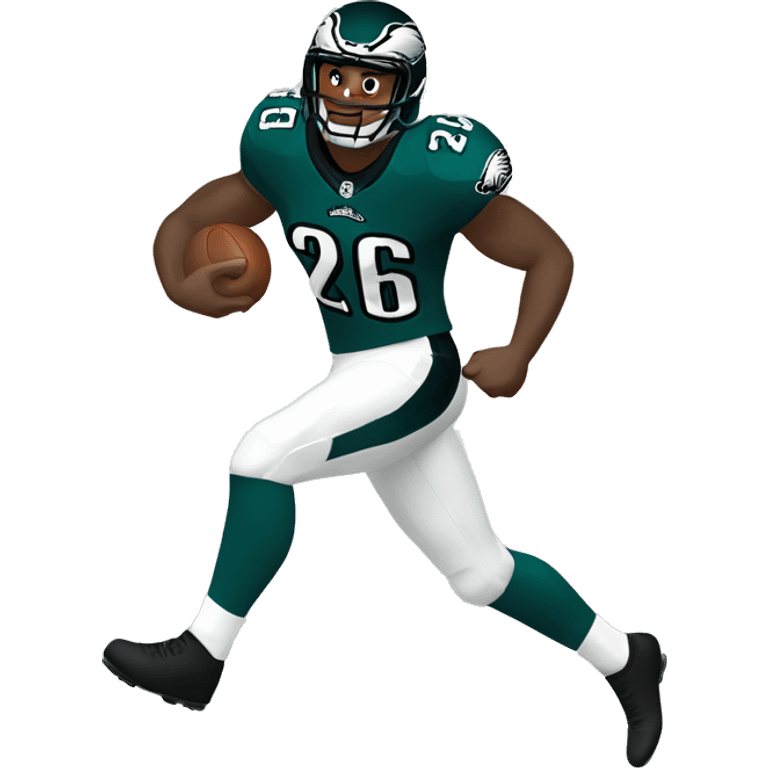 philadelphia eagle player football number 26 jumping kelly green emoji