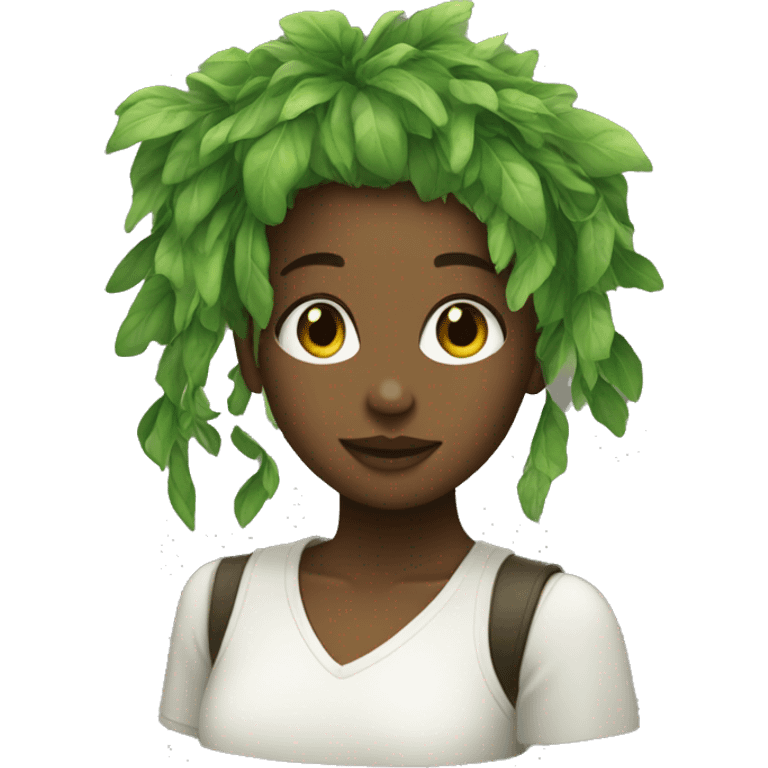 Light girl with greens in her hair  emoji